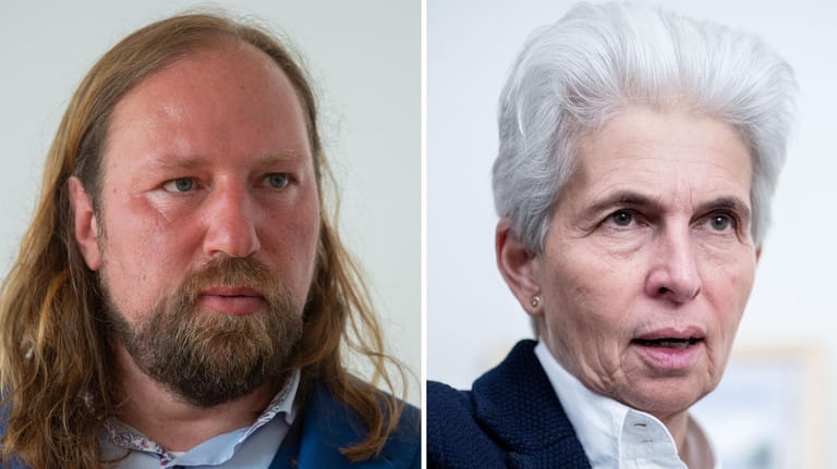 Grünen-Politiker Anton Hofreiter (l.) und FDP-Politikerin Marie-Agnes Strack-Zimmermann: Gemeinsam mit Michael Roth von der SPD reisten sie nach Lwiw.