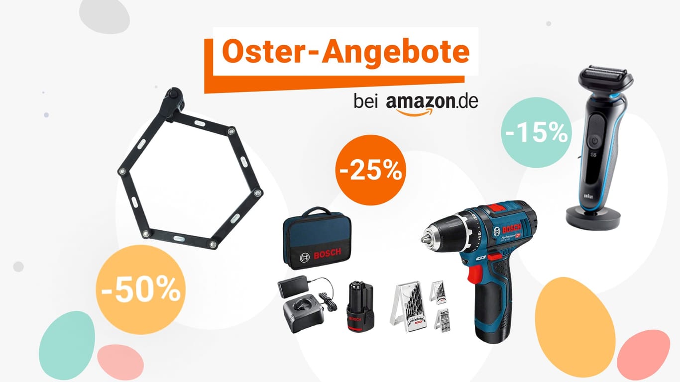 Die besten Amazon-Oster-Angebote von Abus, Bosch Professional, Braun und Co. im Überblick.
