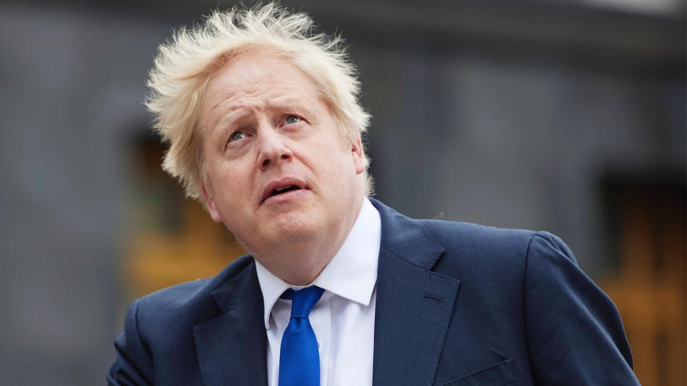 Boris Johnson in Kiew: Der britische Premierminister sieht keinen Anlass für einen Rücktritt.