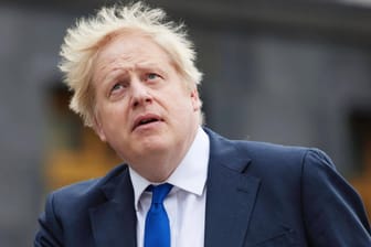 Boris Johnson in Kiew: Der britische Premierminister sieht keinen Anlass für einen Rücktritt.