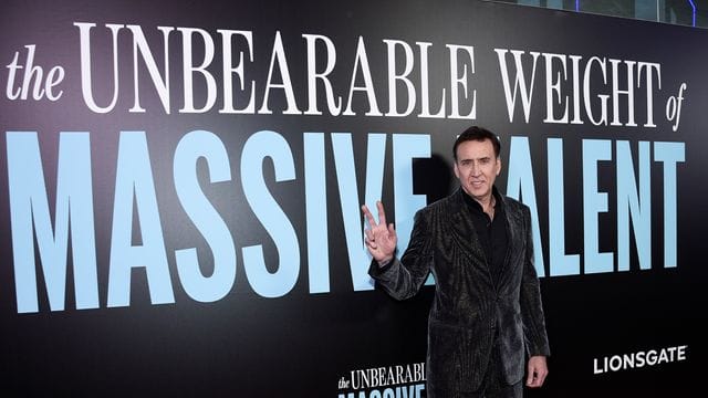 Der Schauspieler Nicolas Cage kommt zur Sondervorführung des Films "The Unbearable Weight of Massive Talent" ("Massive Talent") im Regal Essex Crossing.