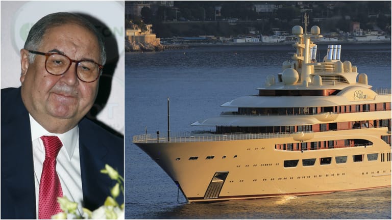 Oligarch Alischer Usmanow und Luxusjacht "Dilbar" (Bildmontage): Nun kam man ihm doch auf die Schliche.