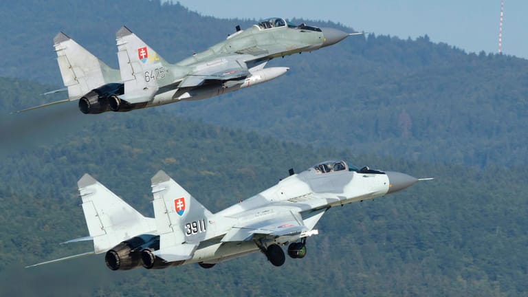 Kampflugzeuge der slowakischen Luftwaffe vom Typ MiG-29AS: "Dem würden wir uns nicht entgegenstellen". (Archivfoto)