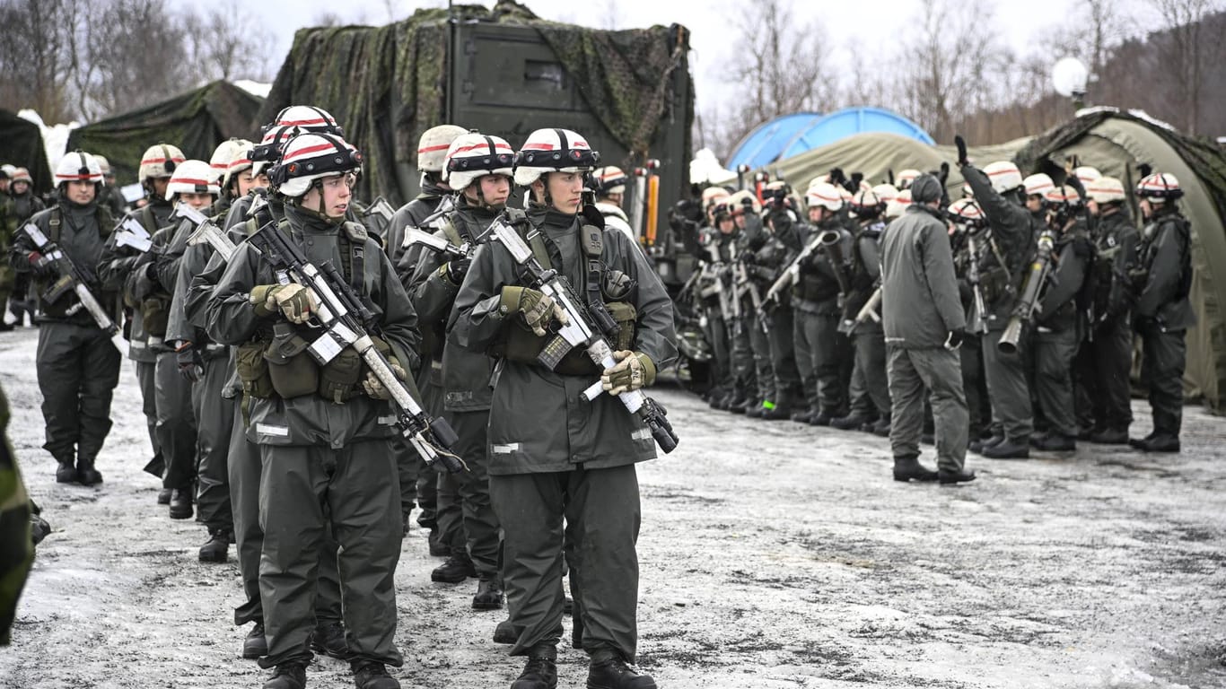 Schwedische Soldaten während eines Manövers im März.