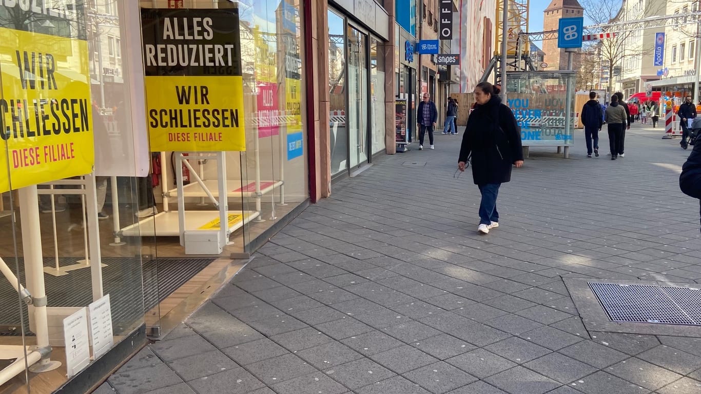Leerstand in der Nürnberger Innenstadt: 21 Geschäfte stehen derzeit in den Nürnberger Haupteinkaufsmeilen leer.