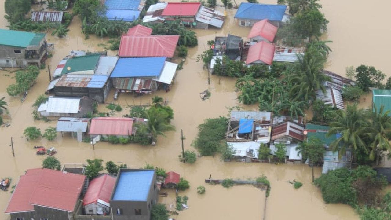 Überschwemmte Gebiete in den Provinzen Capiz und Iloilo auf den Philippinen. Überschwemmte Gebiete in den Provinzen Capiz und Iloilo auf den Philippinen.