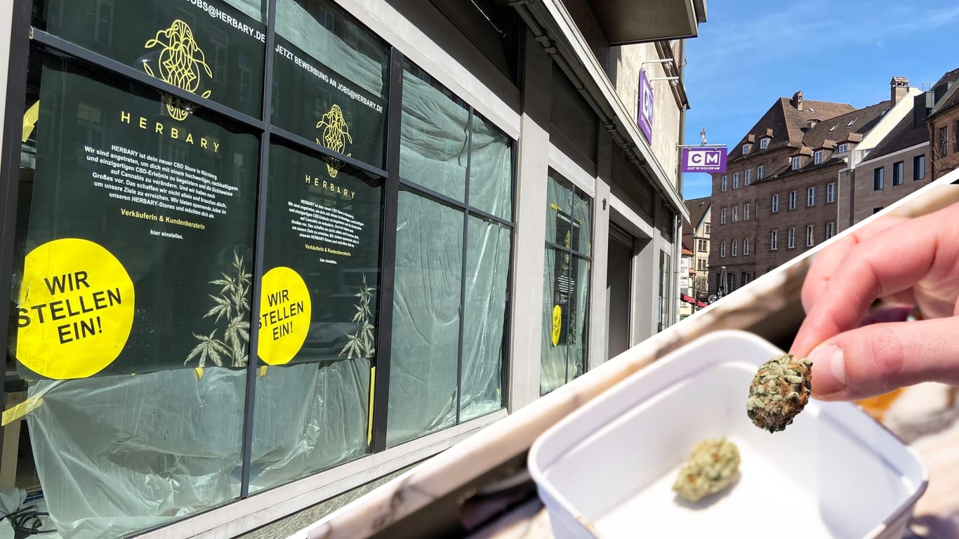 "Herbary" sucht Mitarbeiter: An der Luitpoldstraße in Nürnberg hat sich ein Start-up der Cannabis-Branche bereits einen Laden gesichert.