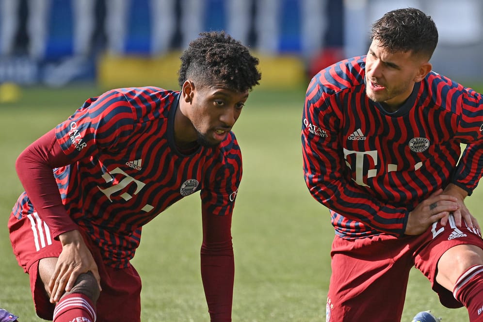 Kingsley Coman (l.) und Lucas Hernández: Sie werden die Partie gegen Bielefeld verpassen.