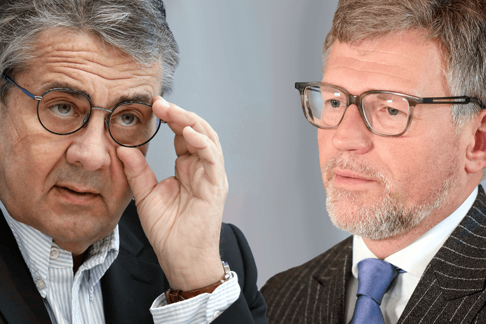 Ex-SPD-Parteichef Sigmar Gabriel und der ukrainische Botschafter Andrej Melnyk streiten sich über die Ausladung des Bundespräsidenten.