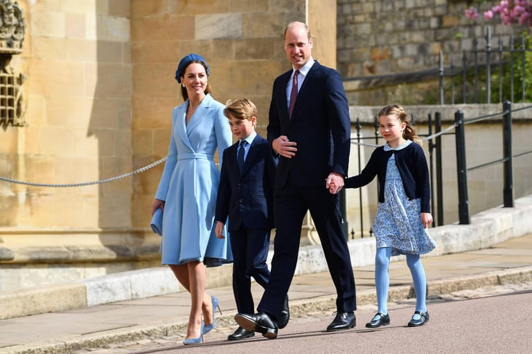 Messe an Ostersonntag: Kate und William traten gemeinsam mit George und Charlotte auf, aber ohne Prinz Louis.
