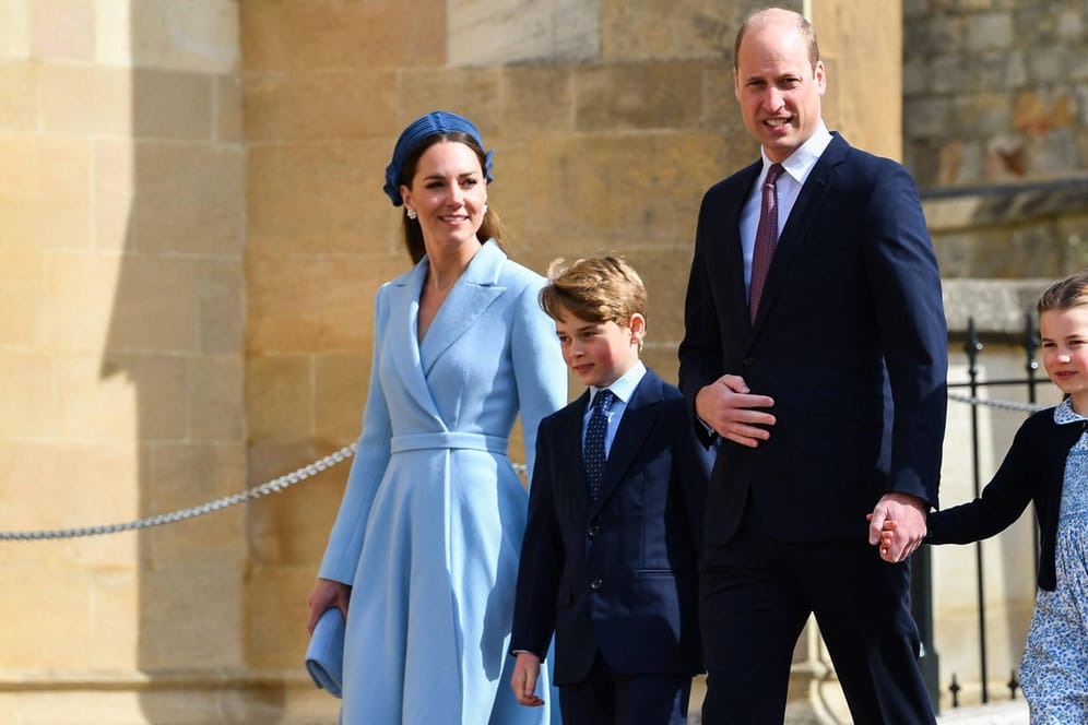 Messe an Ostersonntag: Kate und William traten gemeinsam mit George und Charlotte auf, aber ohne Prinz Louis.