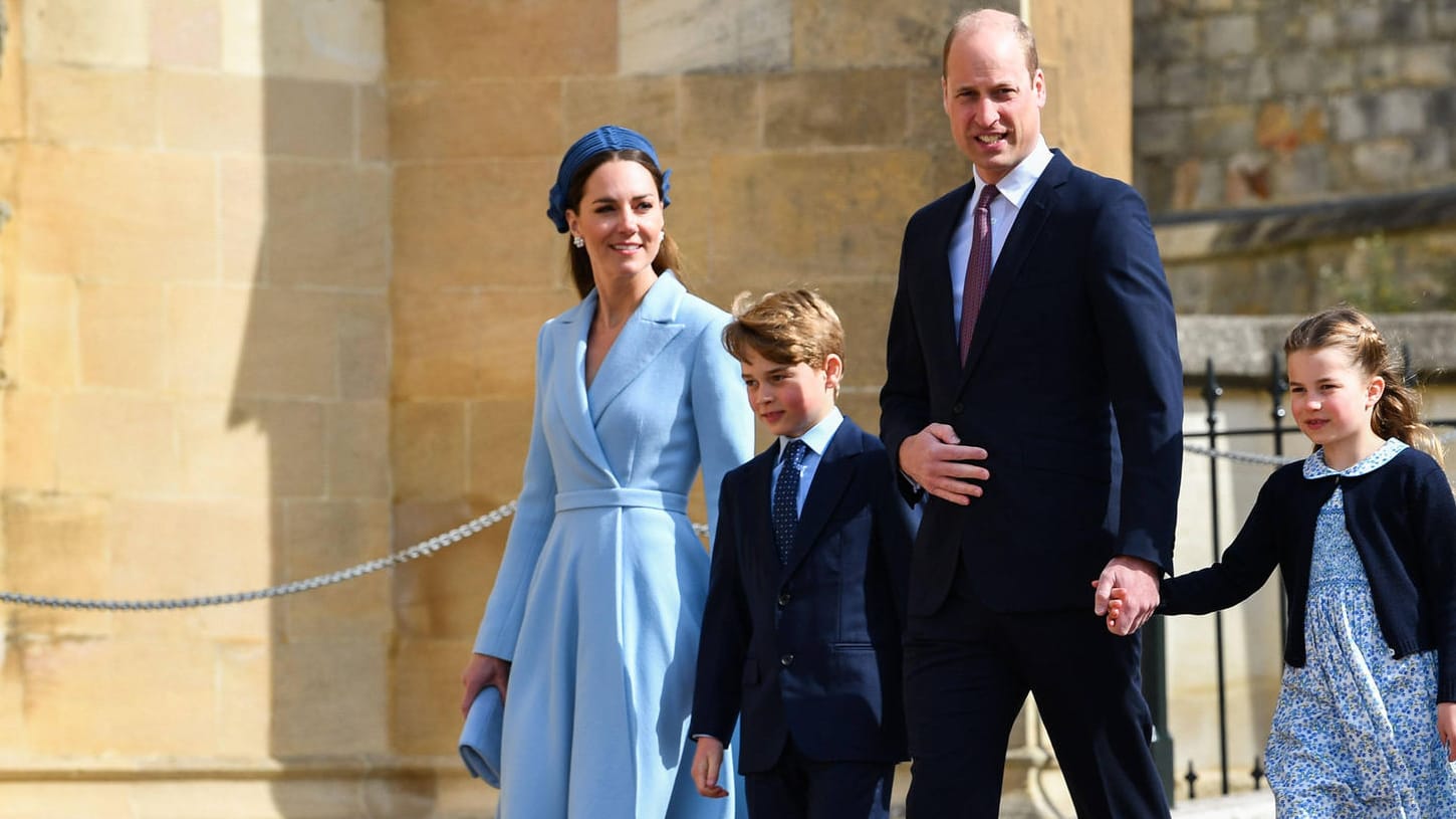 Messe an Ostersonntag: Kate und William traten gemeinsam mit George und Charlotte auf, aber ohne Prinz Louis.