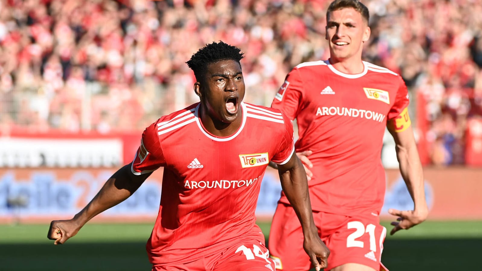 Taiwo Awoniyi (li.) und Grischa Prömel: Die beiden Unioner trafen beim Heimsieg gegen Eintracht Frankfurt. Taiwo Awoniyi (li.) und Grischa Prömel: Die beiden Unioner trafen beim Heimsieg gegen Eintracht Frankfurt.