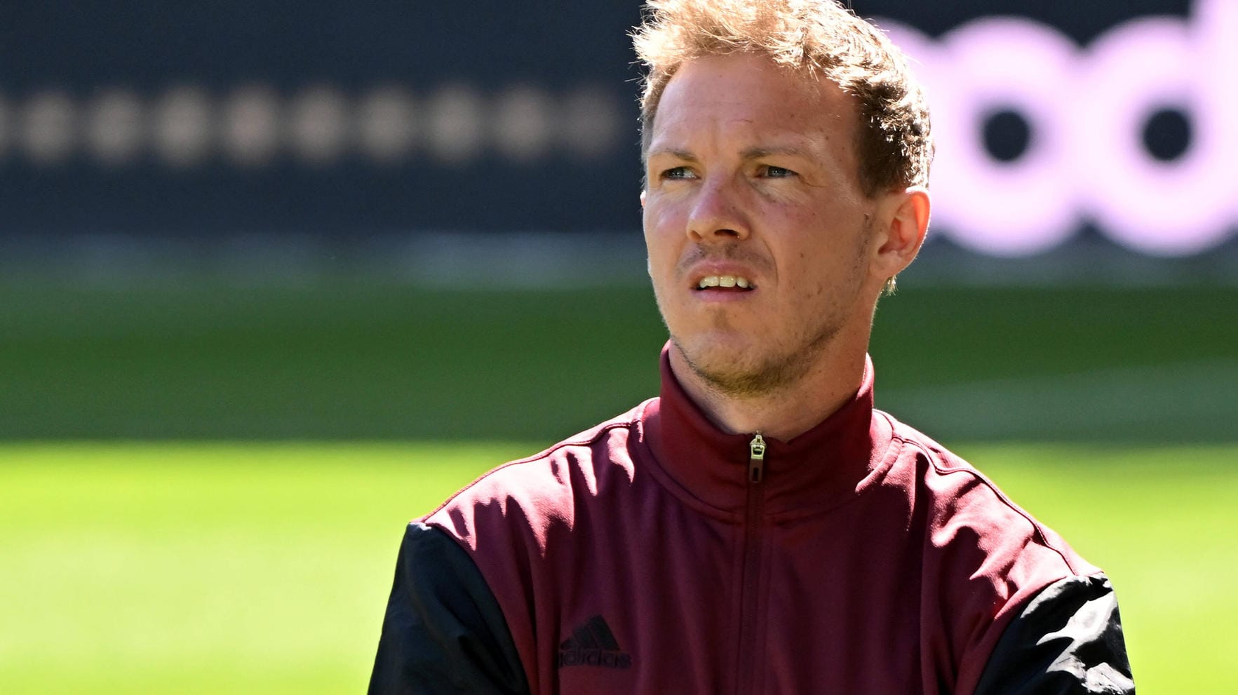 Julian Nagelsmann: Der Bayern-Trainer war mit der Zweikampfführung Tanguy Nianzous nicht zufrieden. Julian Nagelsmann: Der Bayern-Trainer war mit der Zweikampfführung Tanguy Nianzous nicht zufrieden.