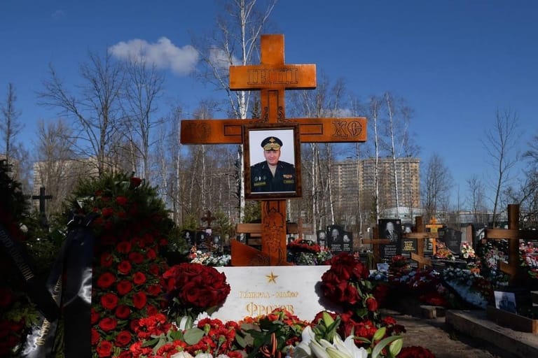 Das Foto soll das Grab des Generals in St. Petersburg zeigen: Es wurde von der ukrainischen Armee verbreitet.