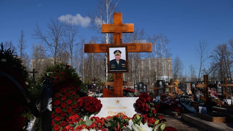 Das Foto soll das Grab des Generals in St. Petersburg zeigen: Es wurde von der ukrainischen Armee verbreitet.
