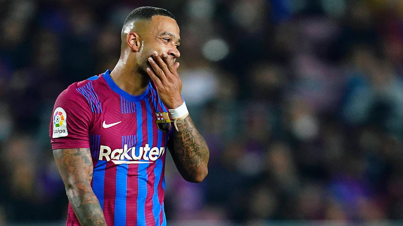 Memphis Depay verzieht das Gesicht: Der FC Barcelona enttäuschte gegen Kellerkind Cadiz.