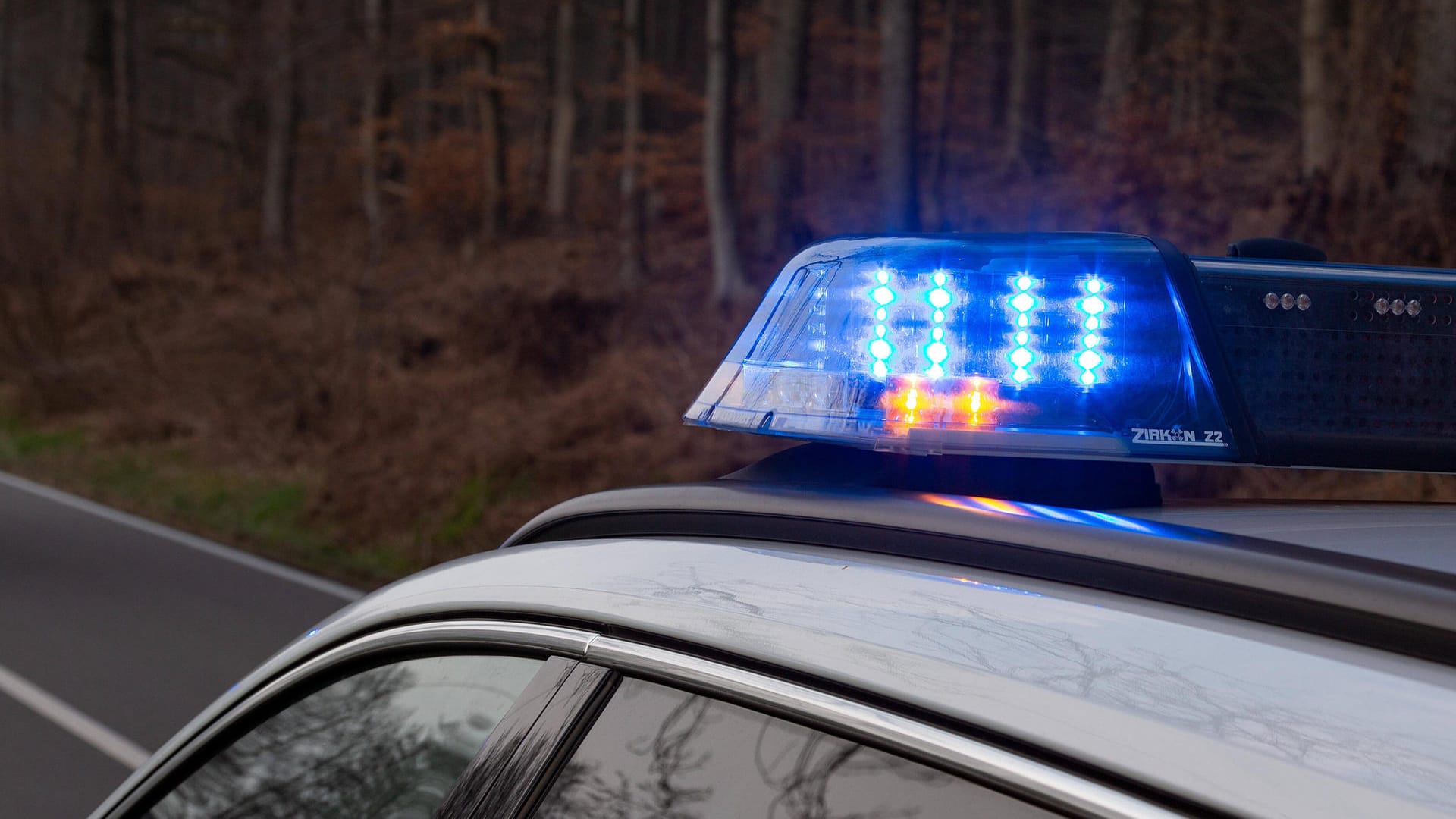 Blaulicht der Polizei in der Natur (Symbolbild): Die Polizei prüft mögliche Zusammenhänge mit vergangenen Attacken.