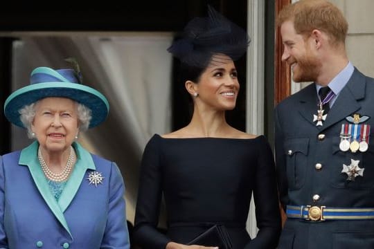 Prinz Harry und seine Frau, Herzogin Meghan, besuchten die Queen.