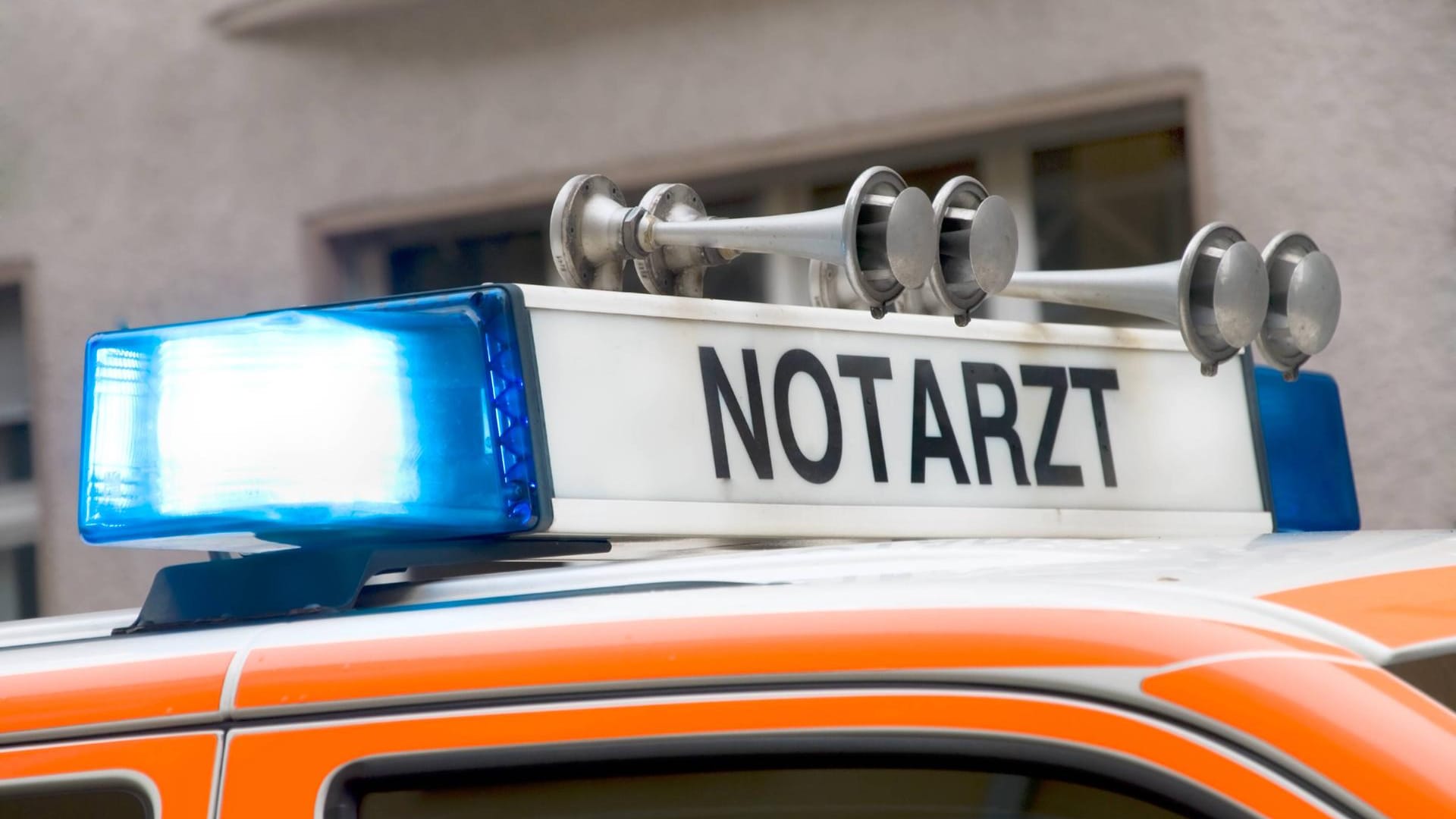 Notarztwagen mit Blaulicht (Symbolbild): Eine betrunkene Autofahrerin hat am Mittwoch einen schweren Unfall verursacht.