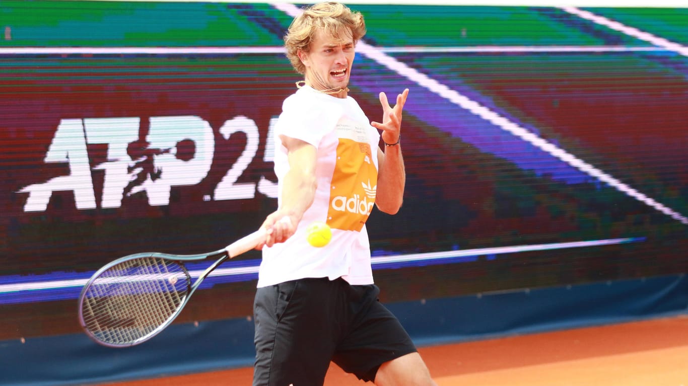 Alexander Zverev am Freitag beim Training auf der Turnieranlage in München.