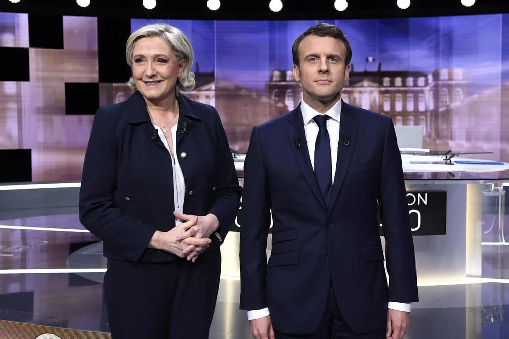 Le Pen und Macron bei der TV-Debatte: Es geht ums Ganze.