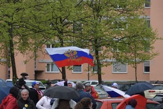 Autokorso in Lahr gegen Diskriminierung Russlanddeutscher