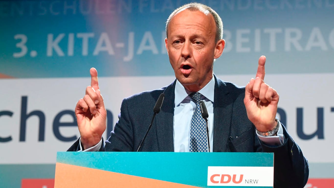 Friedrich Merz bei einem Wahlkampfauftritt in NRW (Archivbild): Der CDU-Chef will gemeinsam mit der Bundesregierung einen Antrag zu Waffenlieferungen einbringen.