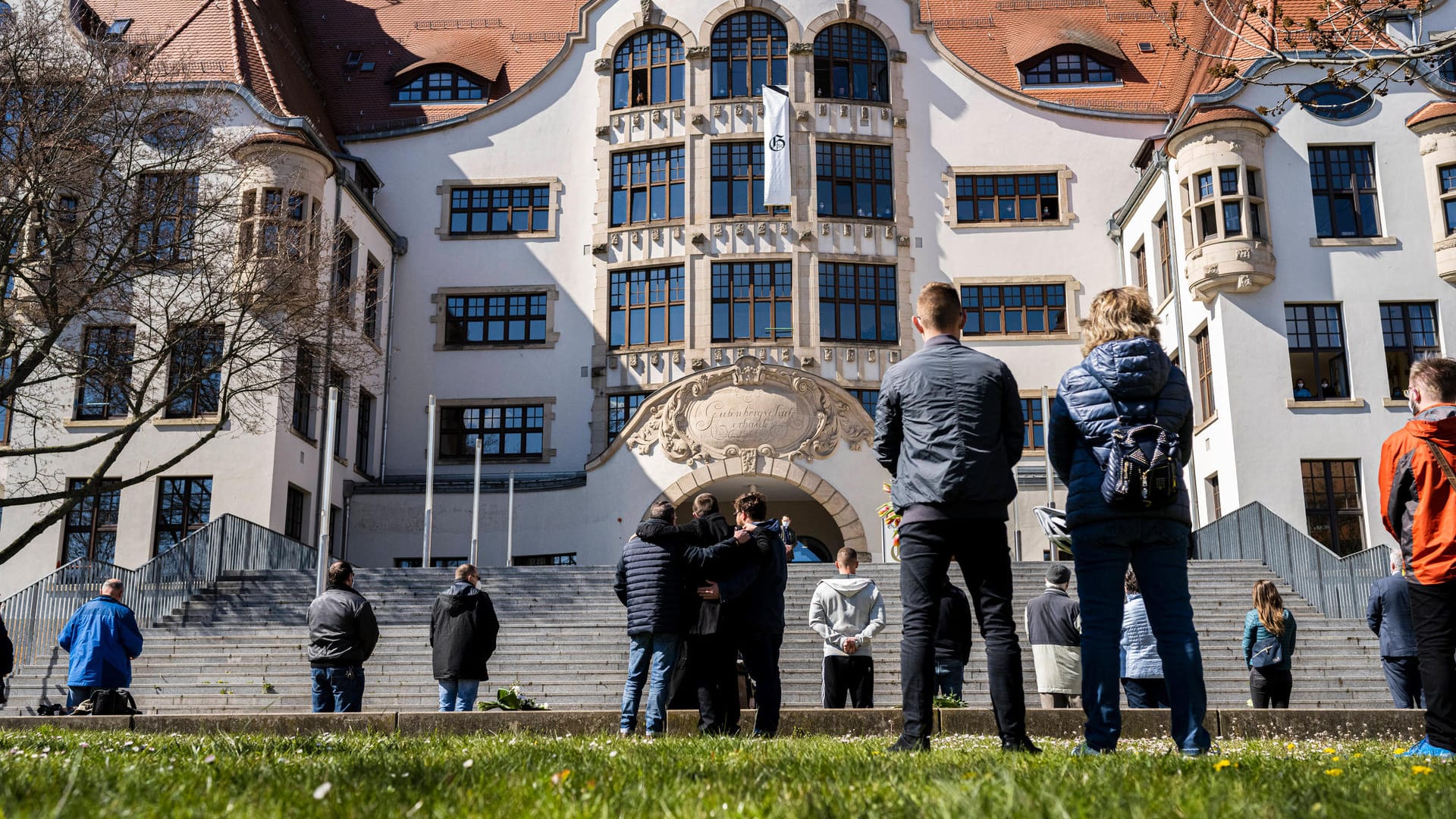 Gedenken in Erfurt: An der Schule findet jedes Jahr eine Gedenkveranstaltung statt.