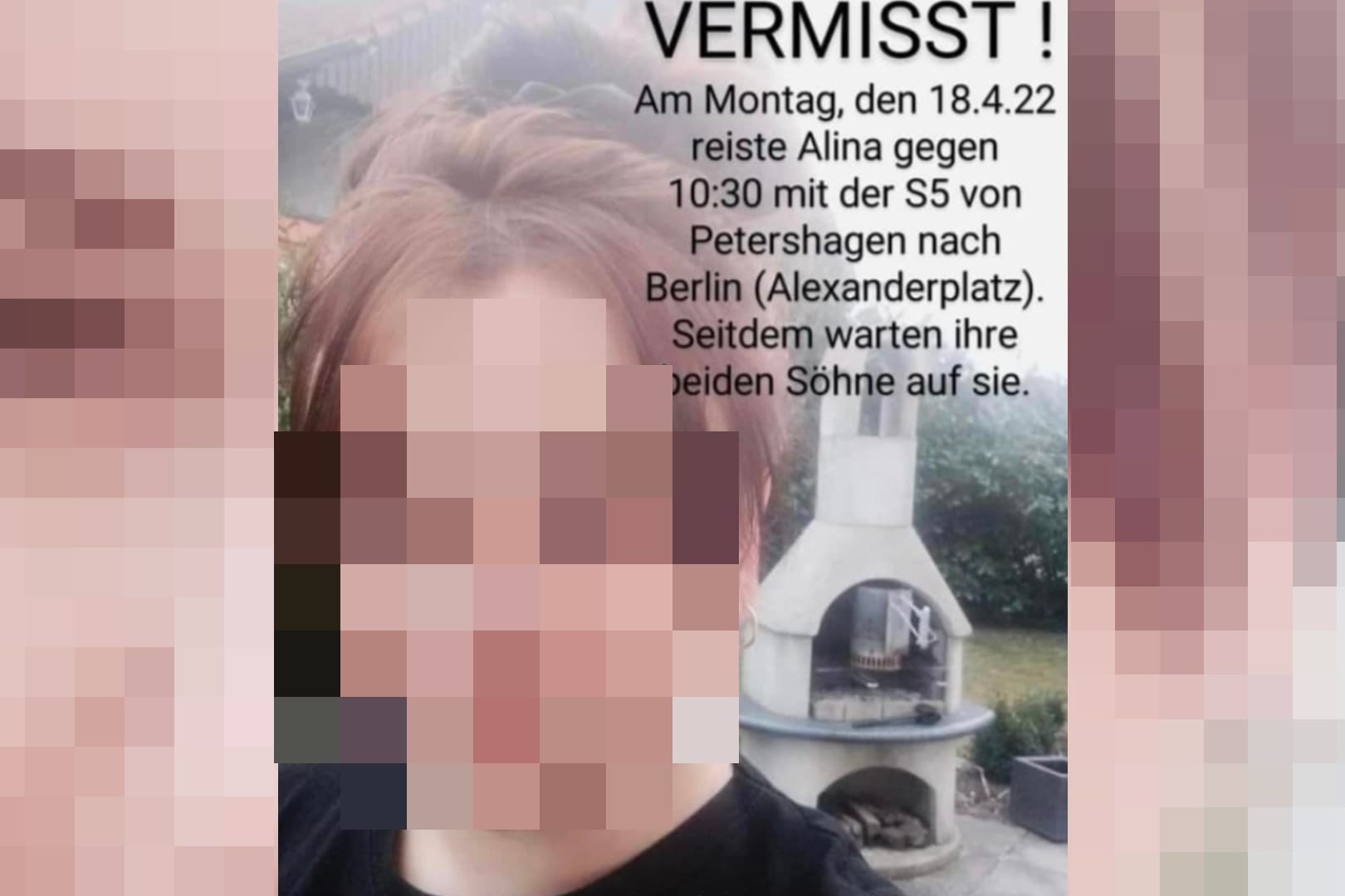 Suchmeldung auf Facebook: Die junge Mutter war eine Woche verschwunden.