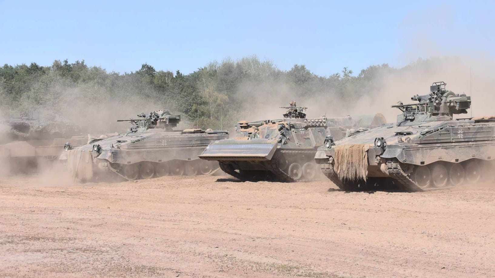 Panzer der Bundeswehr bei einer Übung: Die Fahrzeuge tragen alle Tiernamen. (Archivfoto)