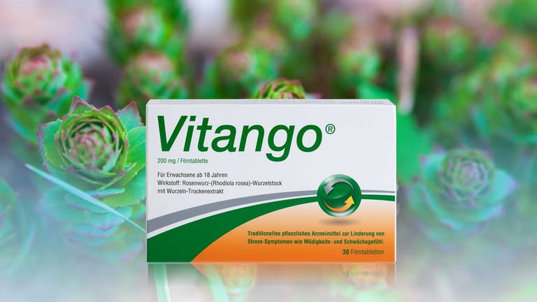 Das pflanzliche Arzneimittel Vitango® enthält einen speziellen Extrakt aus Rosenwurz und hilft dabei stressbedingte Symptome zu reduzieren.
