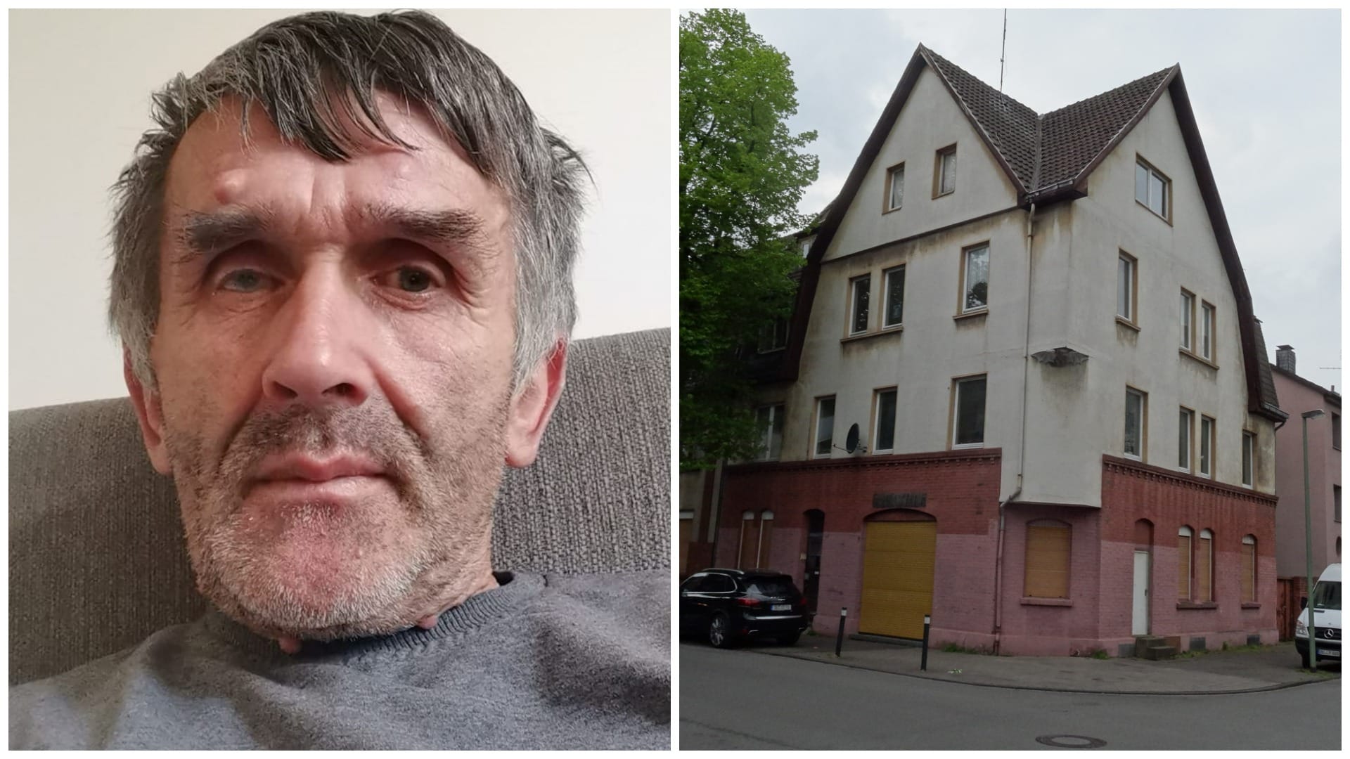 Das Opfer Mirsad Delic und das Haus, in dem er lebte (Montage): Er wurde von einem Unbekannten getötet. Das Opfer Mirsad Delic und das Haus, in dem er lebte (Montage): Er wurde von einem Unbekannten getötet.