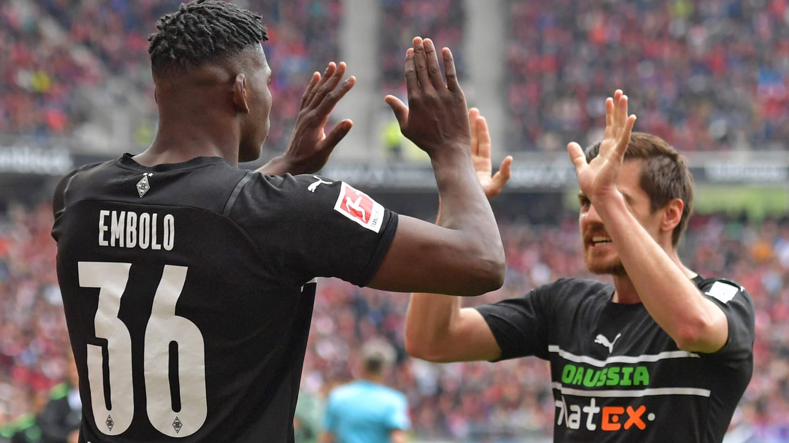 Breel Embolo und Jonas Hofmann: Das Gladbacher Duo spielt bald gegen eine ukrainische Auswahl. Breel Embolo und Jonas Hofmann: Das Gladbacher Duo spielt bald gegen eine ukrainische Auswahl.
