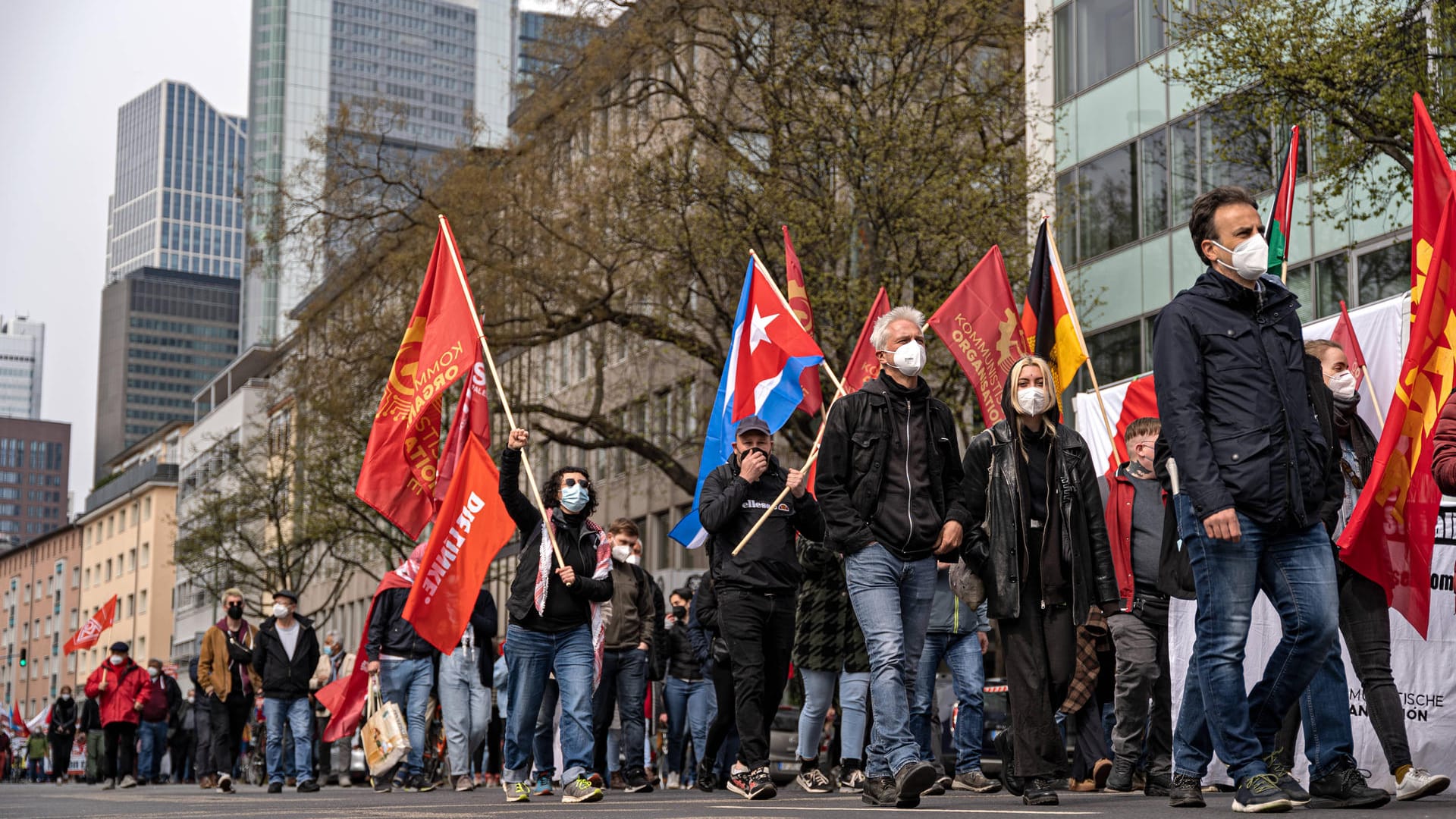 Kundgebung des DGB am 1. Mai in Frankfurt am Main (Archivbild): Auch in diesem Jahr kommt es zu größeren Demos und Kundgebungen.