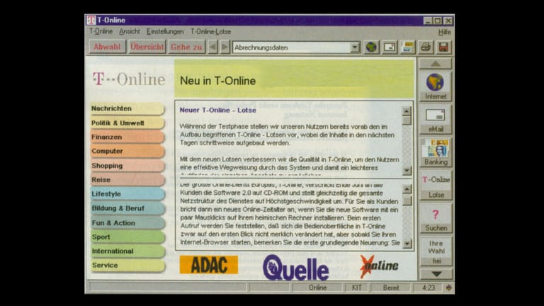 t-online im Jahr 1995
