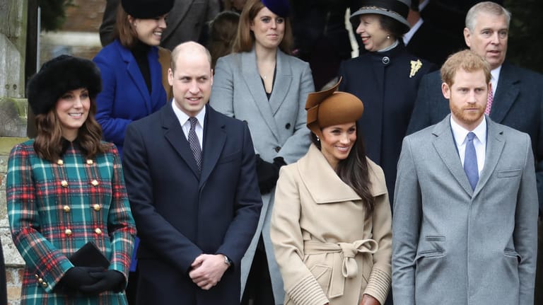 Dezember 2017: Kate, William, Meghan und Harry nehmen am Weihnachtsgottesdienst teil.