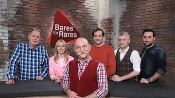 "Bares für Rares": Walter "Waldi" Lehnertz, Dr. Elisabeth "Lisa" Nüdling, Horst Lichter, Julian Schmitz-Avila, Christian Vechtel und David Suppes sind Teil der beliebten Trödelshow.