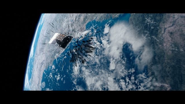 Diese von der ESA zur Verfügung gestellte Illustration aus dem Film "Time to Act" zeigt den Moment, in dem ein Satellit mit Weltraumschrott kollidiert.