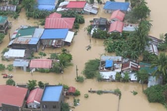 Überschwemmte Gebiete in den Provinzen Capiz und Iloilo auf den Philippinen.