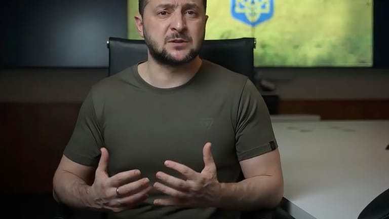 Wolodymyr Selenskyj während einer Videobotschaft.