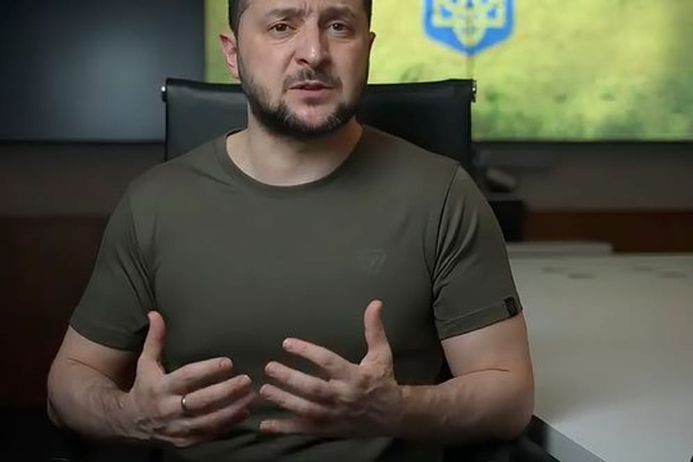 Wolodymyr Selenskyj während einer Videobotschaft.