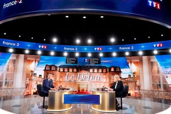 Emmanuel Macron und Marine Le Pen vor der TV-Debatte.