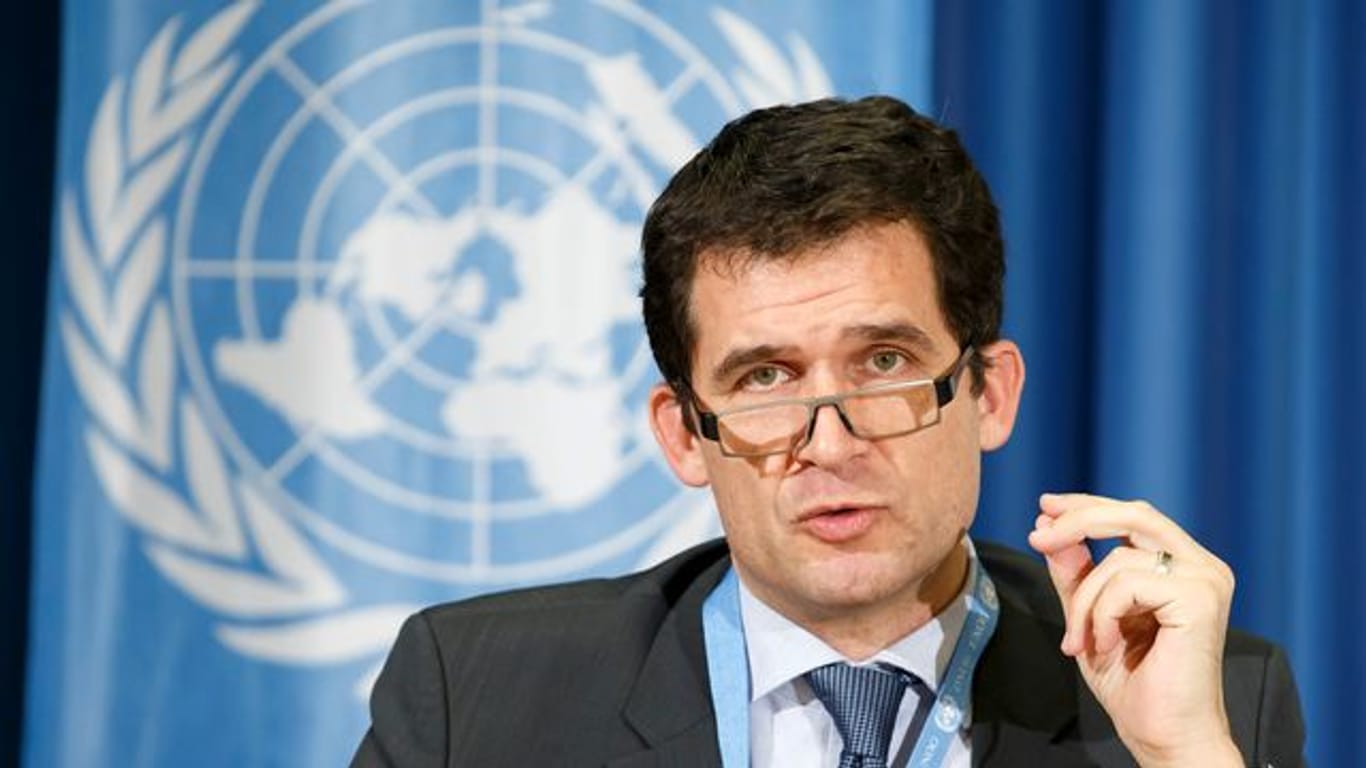 UN-Sonderberichterstatter Nils Melzer bei einer Pressekonferenz in Genf (Archivbild).