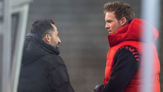 Vertraut bei den Transfers auf Sportvorstand "Brazzo" (Hasan Salihamidzic,l): Bayern-Trainer Julian Nagelsmann (r). Vertraut bei den Transfers auf Sportvorstand "Brazzo" (Hasan Salihamidzic,l): Bayern-Trainer Julian Nagelsmann (r).