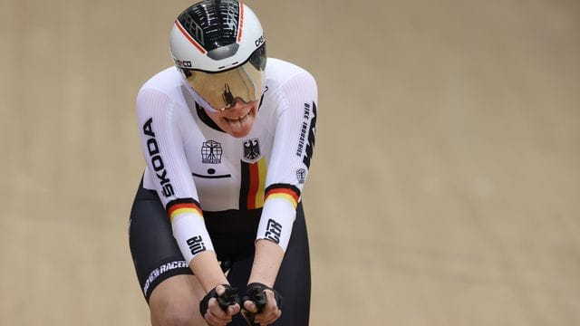 Mieke Kröger holte sich beim Nations Cup in Glasgow den Sieg in der 3000-Meter-Verfolgung.