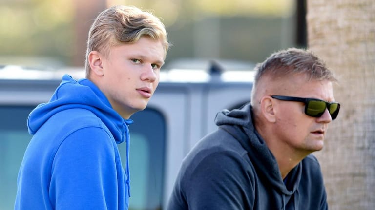 Erling Haaland: Der BVB-Stürmer 2018 mit seinem Papa Alf-Inge Haaland.