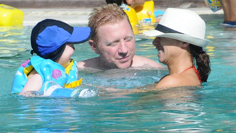 Gemeinsames Glück in vergangenen Zeiten: Boris Becker mit Lilly und dem gemeinsamen Sohn Amadeus im Dezember 2011 in Miami Beach, Florida.