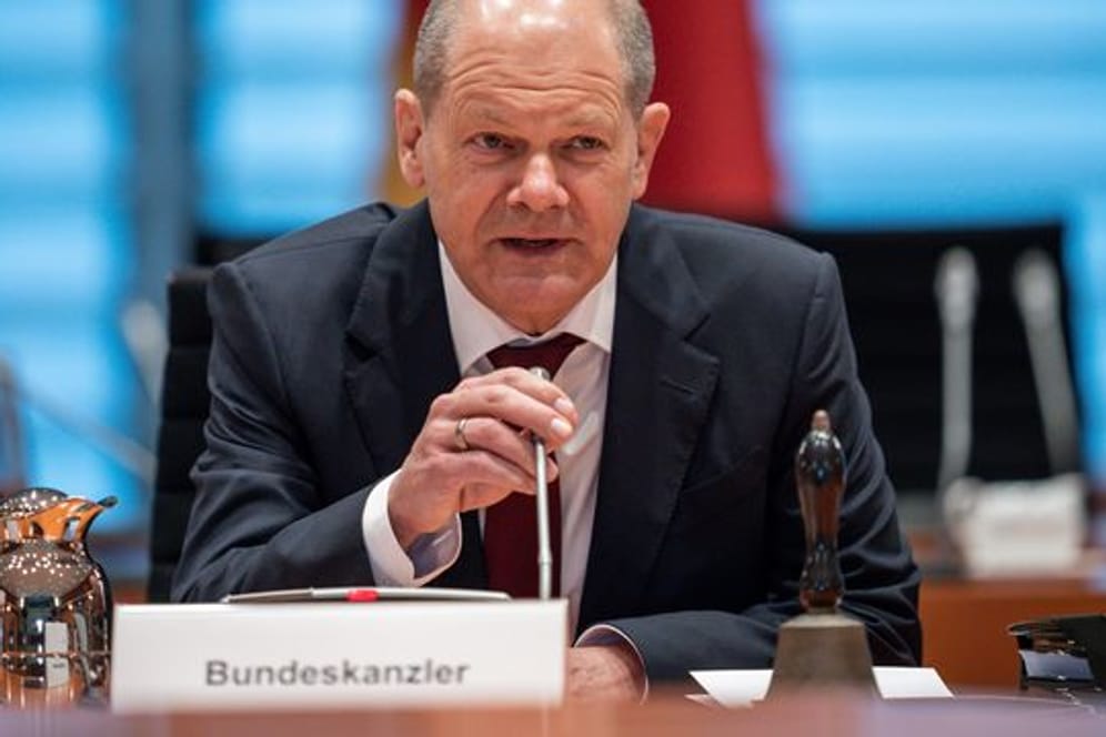 Bundeskanzler Olaf Scholz (SPD) bei einer Sitzung in Berlin.