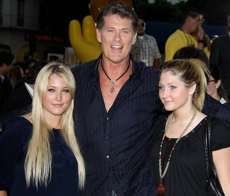 David Hasselhoff mit seinen Töchtern: Taylor-Ann (l.) war damals 16 Jahre alt, Hayley 14.